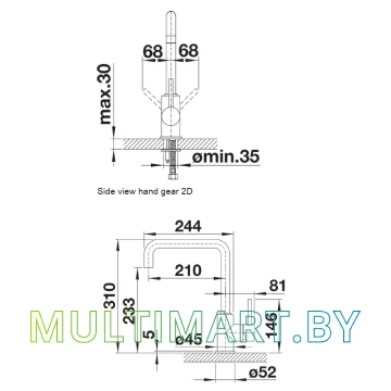 Смеситель Blanco Mili 526236 (черный) картинка 2